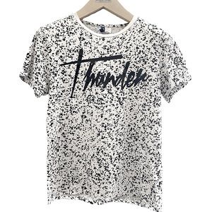 Printed t shirt black and white dots - M